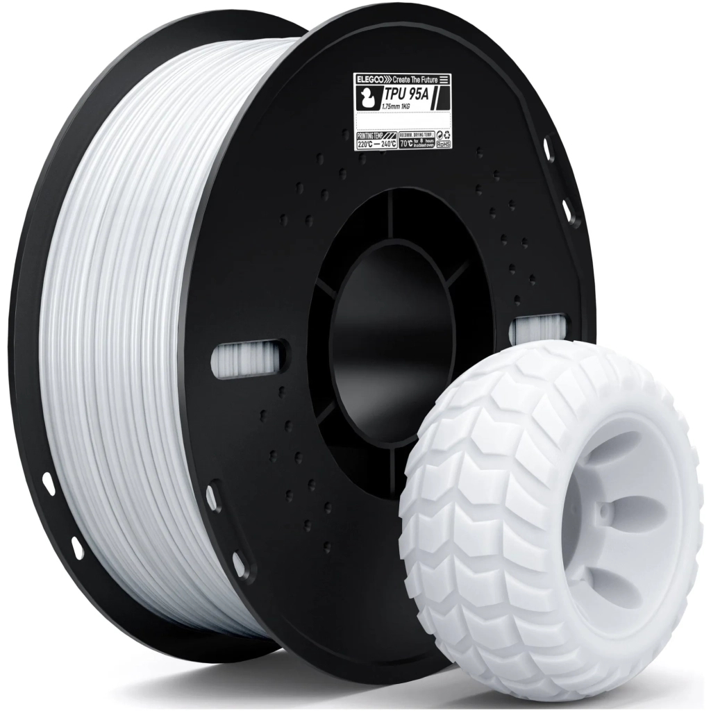 Пластик для 3D-принтера ELEGOO TPU 1.75мм, 1кг, white (50.203.0568)