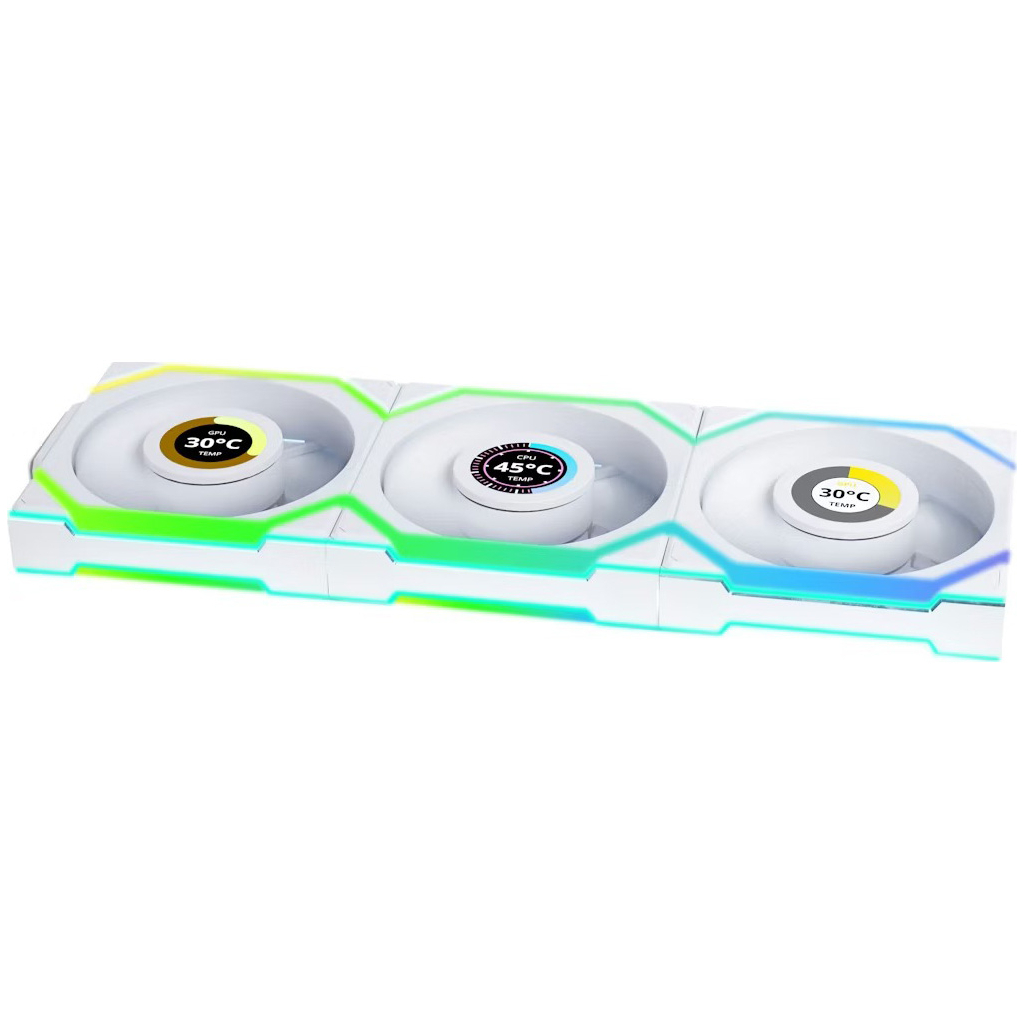 Кулер до корпусу Lian Li UNI Fan SL WIRELESS LCD 120-3, White (G99.12SLLCD1W3W.00) Кулер до корпусу Lian Li UNI Fan SL WIRELESS LCD 120-3, White (G99.12SLLCD1W3W.00)