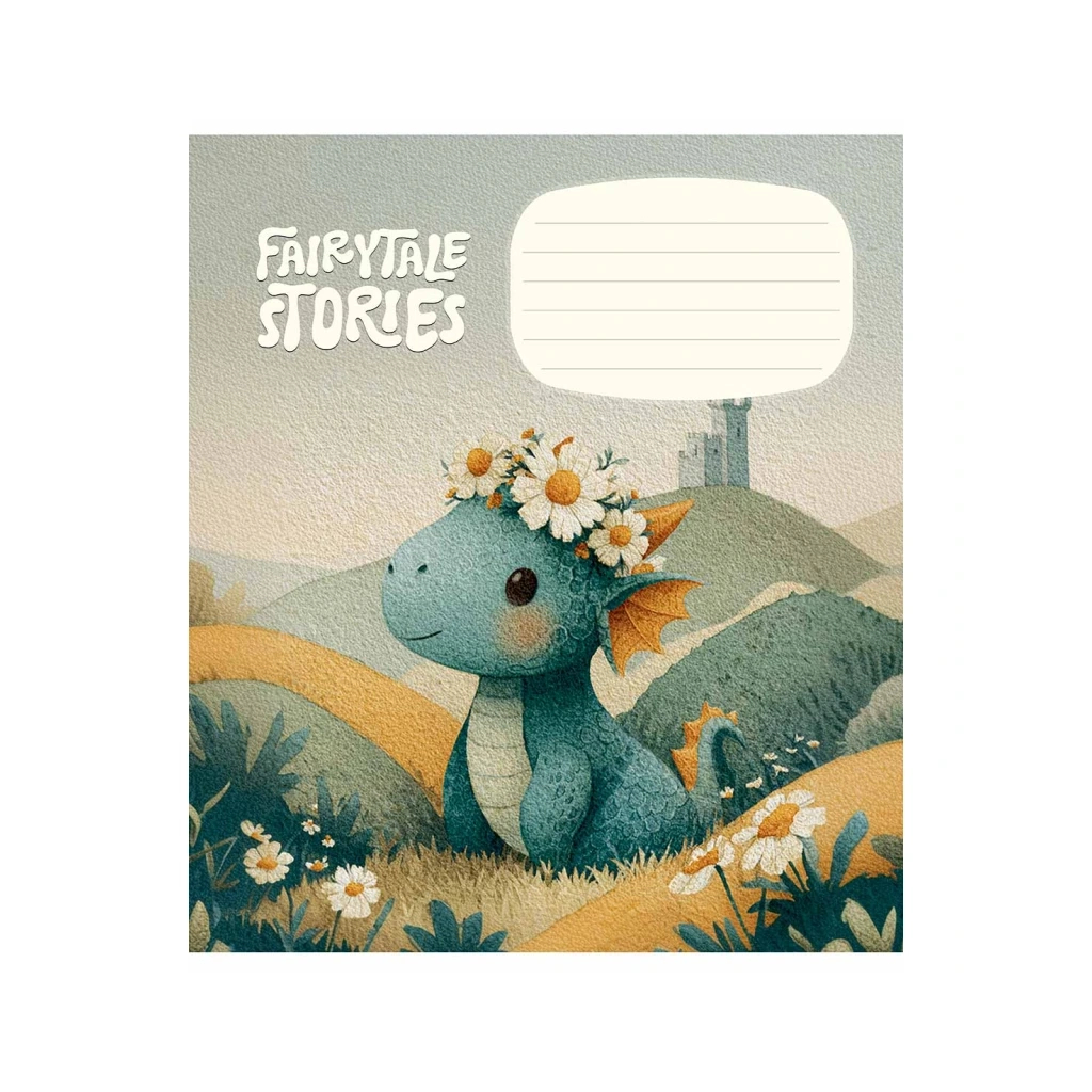 Зошит Школярик Fairytale Stories 12 аркушів клітинка (012-3755K)