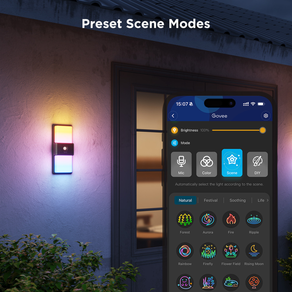 Світильник Govee H7078 Smart Outdoor Wall light, RGBICWW, IP65, WI-FI/Bluetooth, білий (H7078CD1) Світильник Govee H7078 Smart Outdoor Wall light, RGBICWW, IP65, WI-FI/Bluetooth, білий (H7078CD1)
