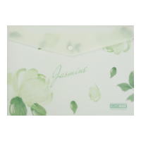 Folder - Buromax A4 envelope with a button, JASMINE ARABESKI, translucent, mint (BM.3943-38)