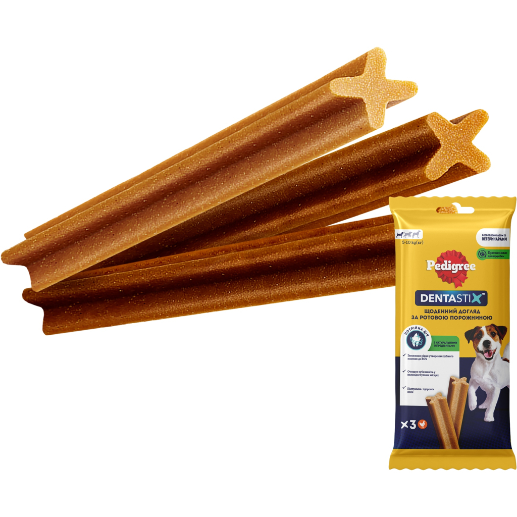 Ласощі для собак Pedigree Denta Stix для чищення зубів 45 г (5998749106877)