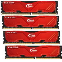 Модуль пам'яті для комп'ютера DDR4 32GB (4x8GB) 2666 MHz Vulcan Red Team (TLRED432G2666HC15AQC01)