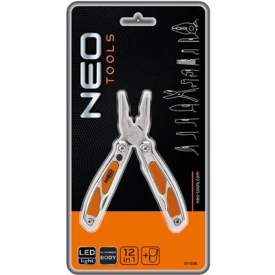 Мультитул Neo Tools 12 елементів, з LED (01-026) Мультитул Neo Tools 12 елементів, з LED (01-026)