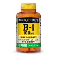 Vitamin Mason Natural Vitamin B1 100 mg, Vitamin B1, 100 tablets (MAV05651)