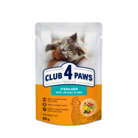 Wet food for cats Club 4 Paws for sterilized in jelly with chicken 80 g (4820083908934)