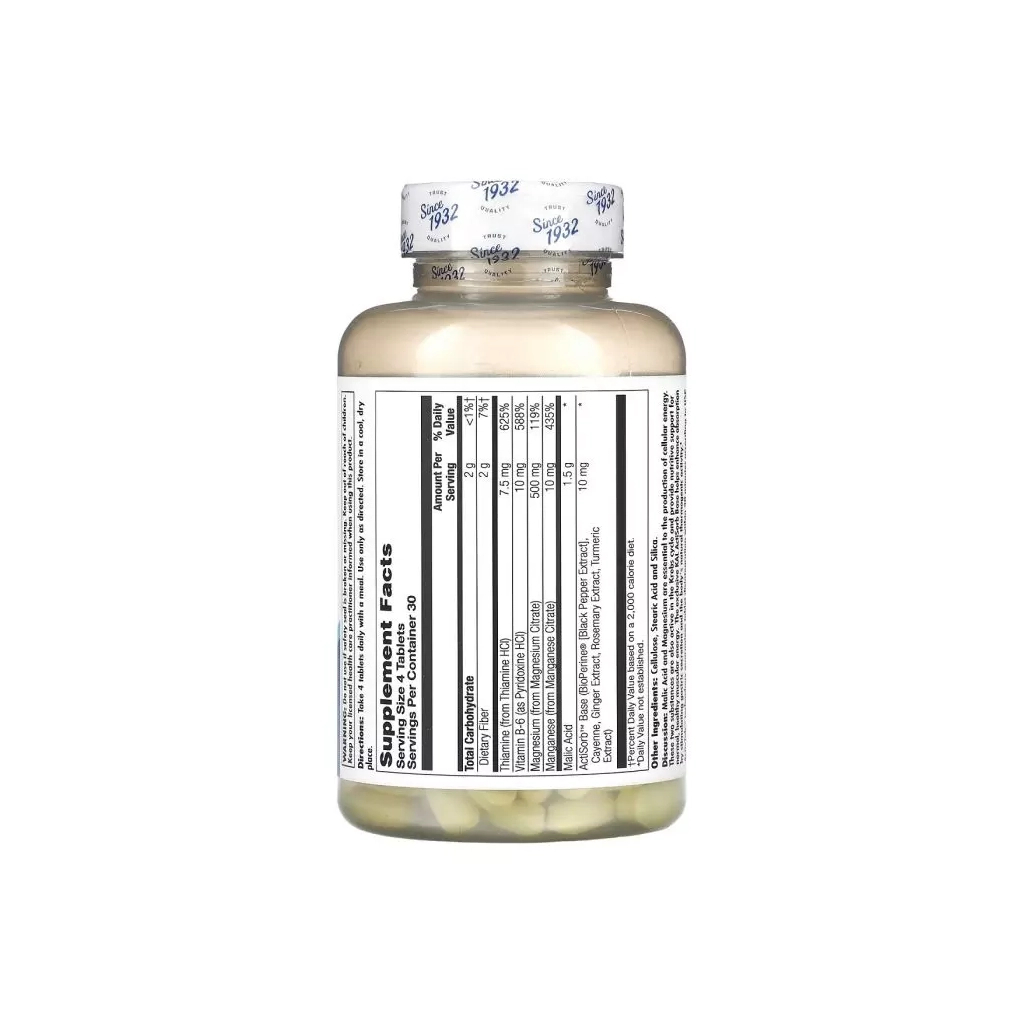 Вітамінно-мінеральний комплекс KAL Яблучна кислота та магній, Malic Acid with Magnesium, 120 таблеток (CAL-74590)