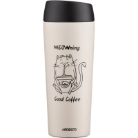 Термокружка ARDESTO Coffee Тime Meowning 450 мл Бежева (AR2645WC)