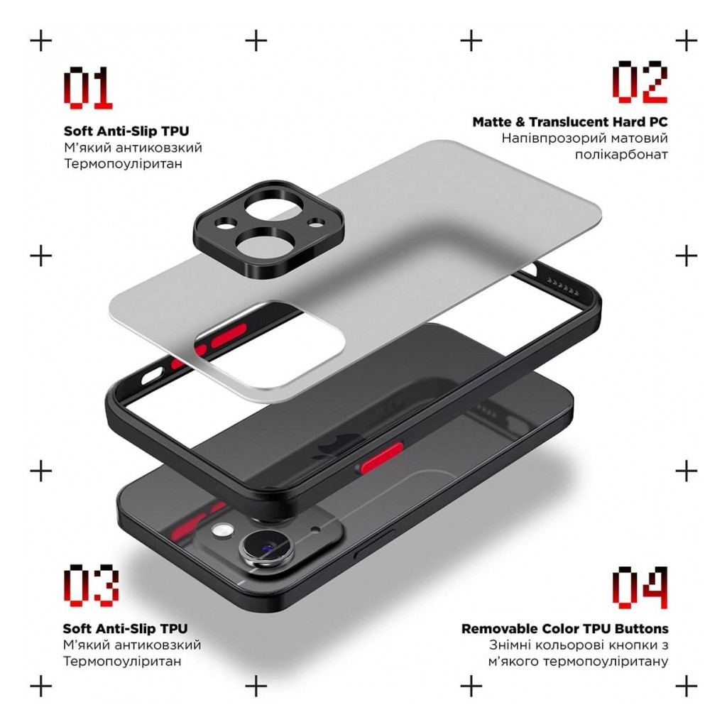 Чохол до мобільного телефона Armorstandart Frosted Matte Xiaomi Redmi Note 13 Pro+ 5G Black (ARM71838) Чохол до мобільного телефона Armorstandart Frosted Matte Xiaomi Redmi Note 13 Pro+ 5G Black (ARM71838)