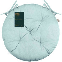 ARDESTO Oliver chair cushion, round 40 cm, 100% cotton, fabric: 50% holof, 50% PP, turquoise (ART03OT)