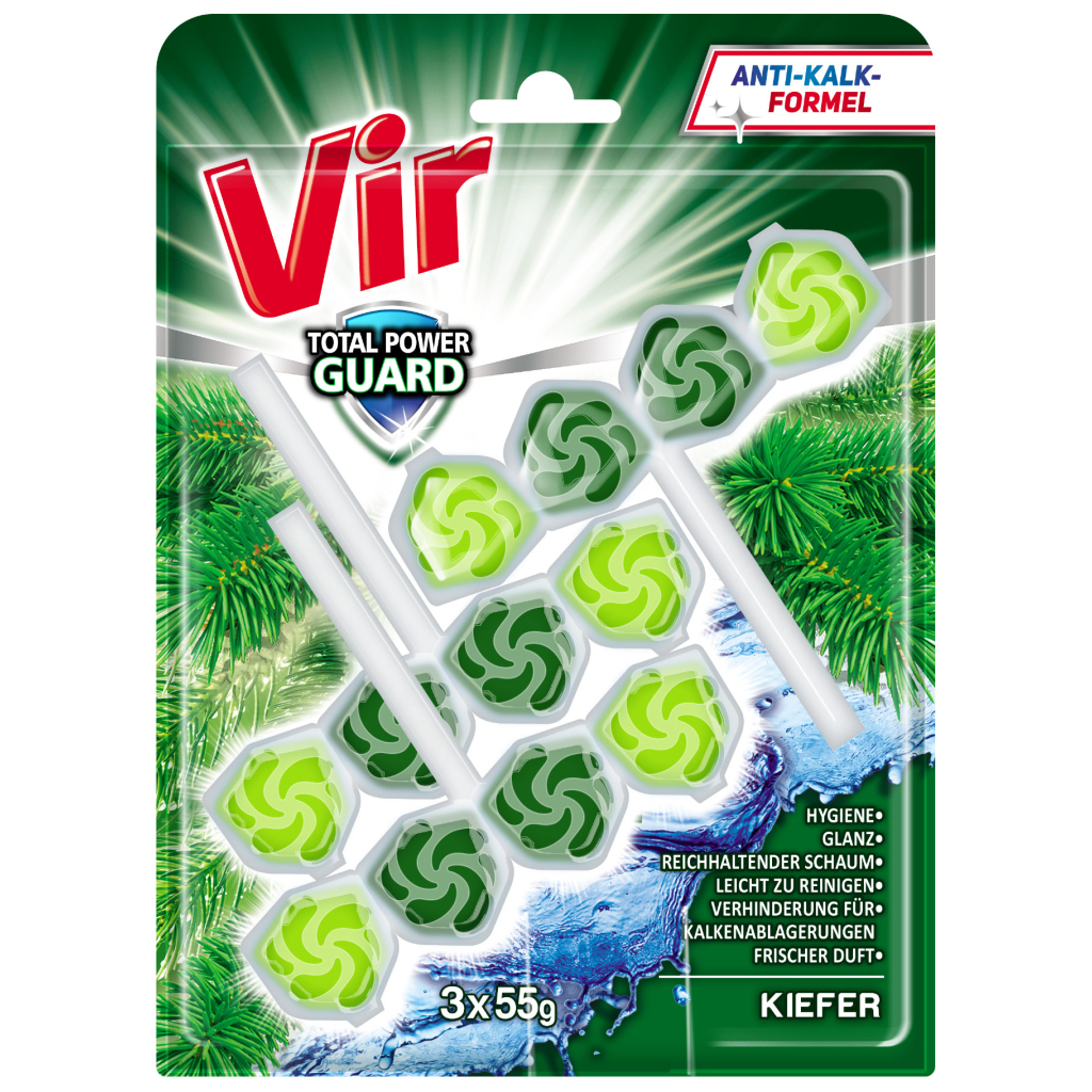 Туалетний блок Vir Total Power Guard Хвоя 3x55 г (3801003002186)