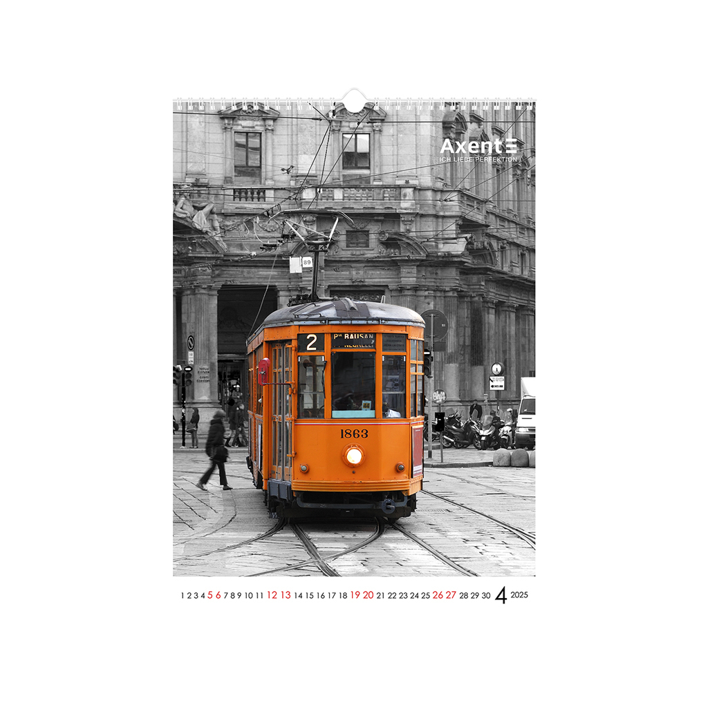 Календар Axent настінний А3 2025 рік One color art (8804-25-2-A)