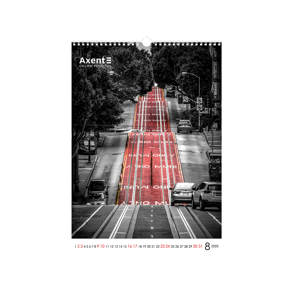 Календар Axent настінний А3 2025 рік One color art (8804-25-2-A)