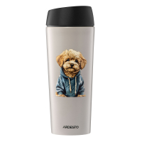 Thermal mug ARDESTO Coffee Time Maltipoo 450ml, stainless steel, beige (AR2645MP)