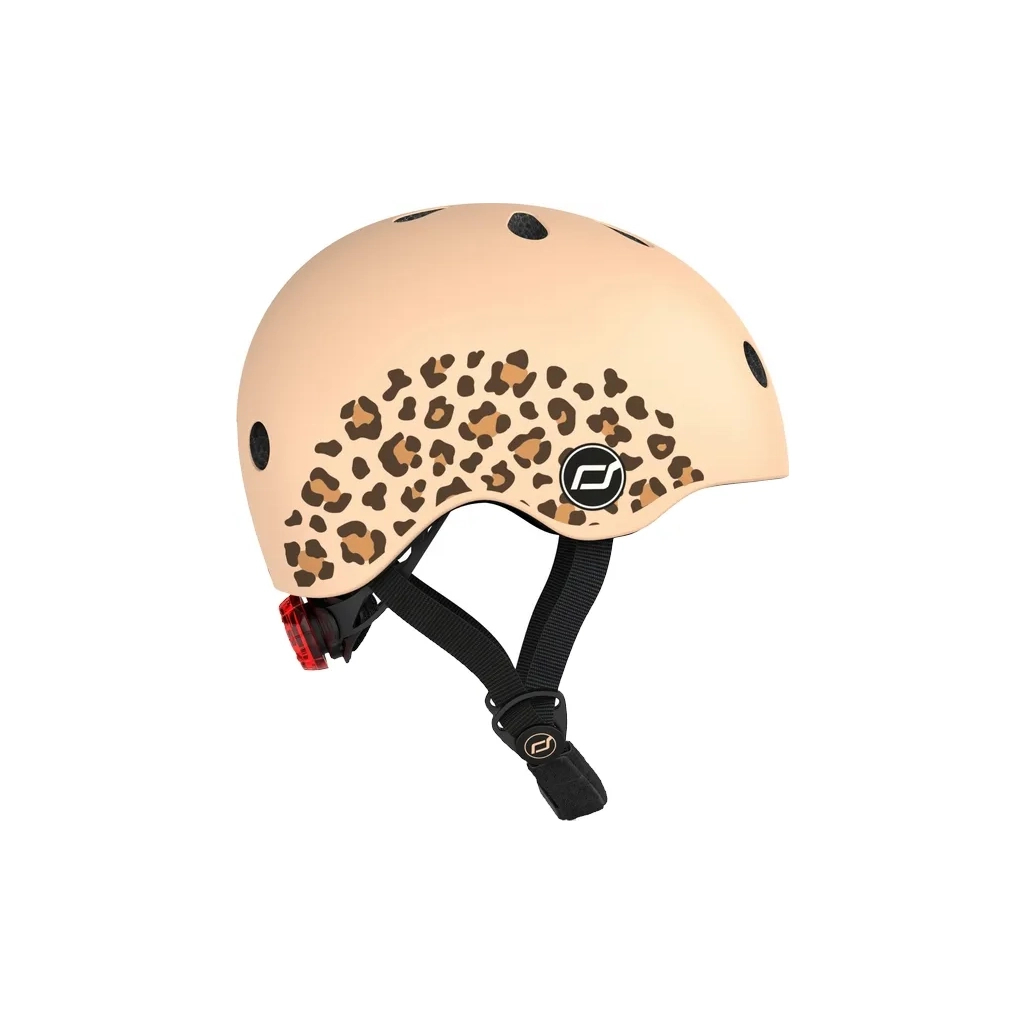 Шолом Scoot&Ride 45-51см , леопард, з ліхтариком (SR-181206-LEOPARD)