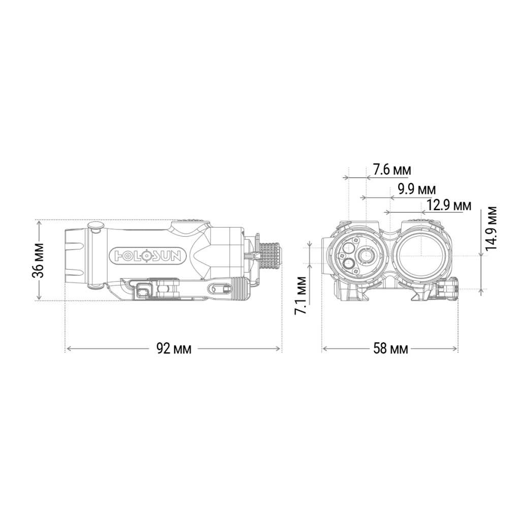 Тактичний блок Holosun LE321-GR (LE321G) Green & IR / White & IR illuminator (747051)