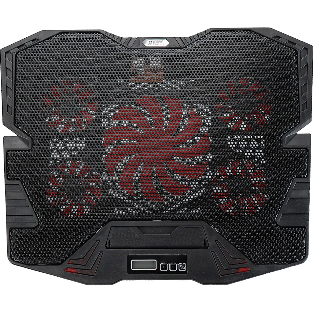 Підставка до ноутбука IceCoorel 10-15", 1*125mm 1400 RPM + 4*70mm 2500 RPM, 2*USB, 365x297x30mm, Red (K5Red)