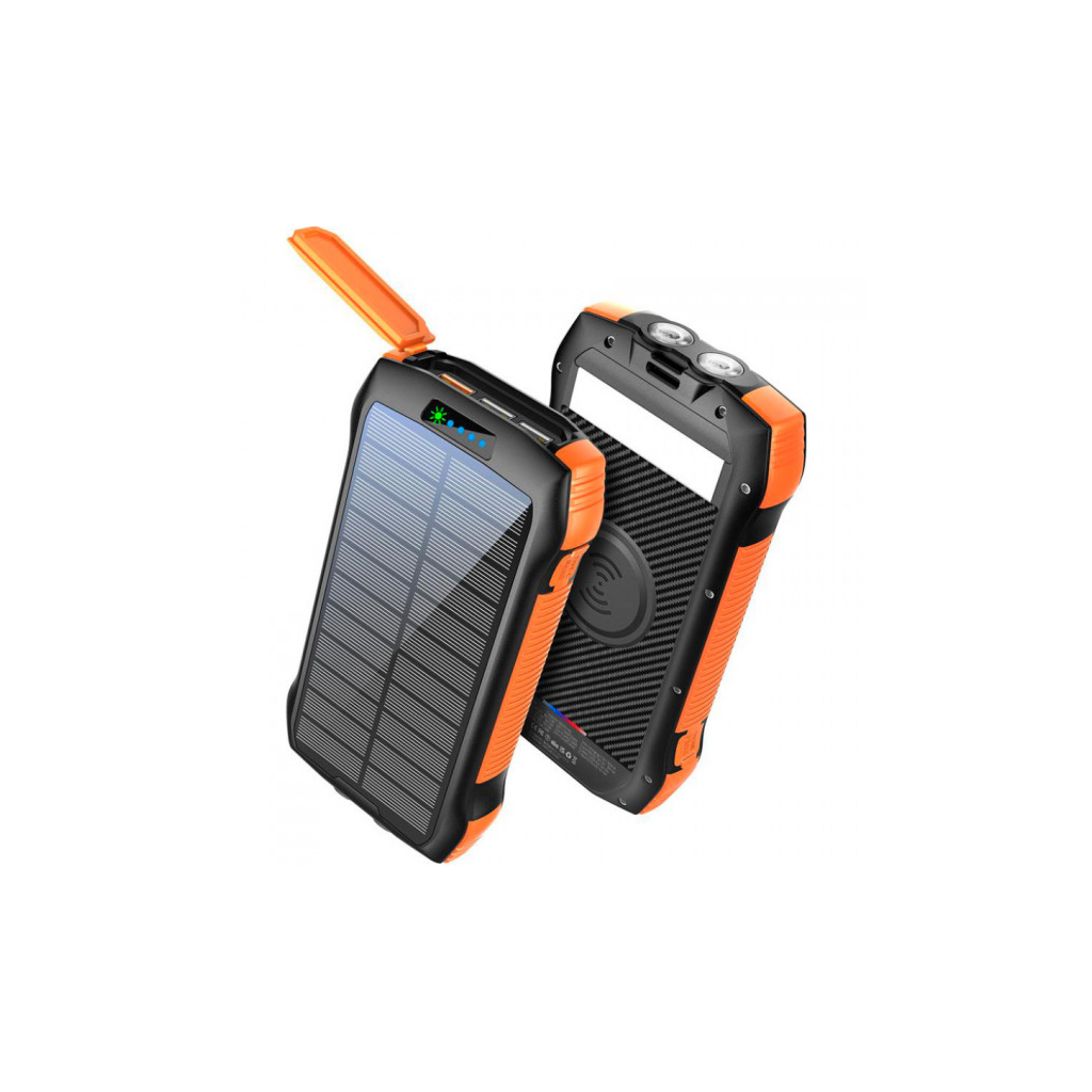 Повербанк Choetech Wireless 20000mAh 20W, PD, QC/3.0, solar panel, Qi-5W, Black-Orange (B657-OR)