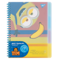 Notebook Yes A5 Minions plastic cover 80 sheets, line (765739)