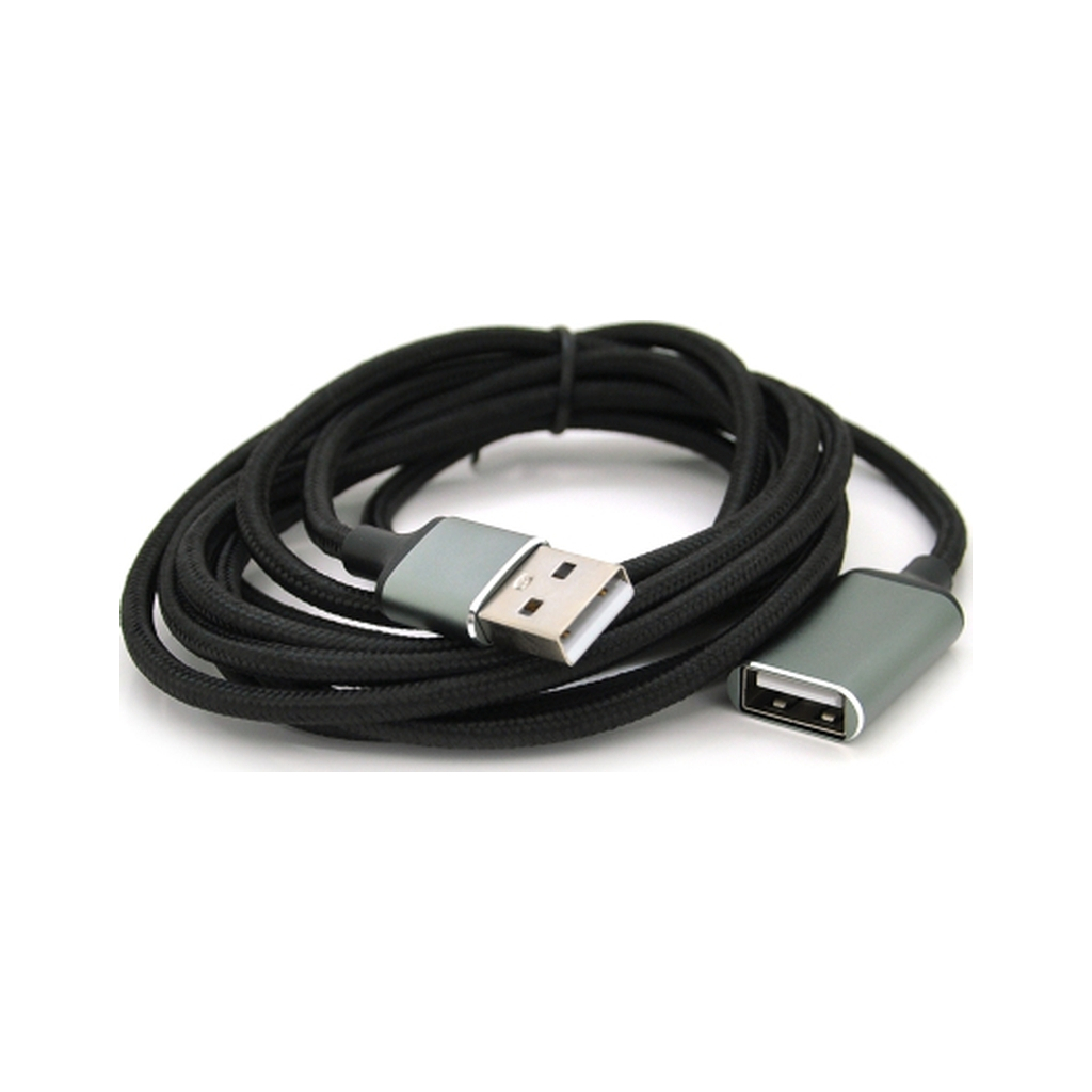 Дата кабель USB 2.0 AM/AF 2.0m black VEGGIEG (YT-AM/AF-UF2-2)