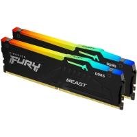 Модуль пам'яті для комп'ютера DDR5 128GB (2x64GB) 5600 MHz Beast RGB Kingston Fury (ex.HyperX) (KF556C36BBEAK2-128)