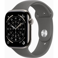 Смарт-годинник Apple Watch Series 11 GPS + Cellular 46mm Natural Titanium Case with Stone Grey Sport Band - S/M (MFCW4RK/A)