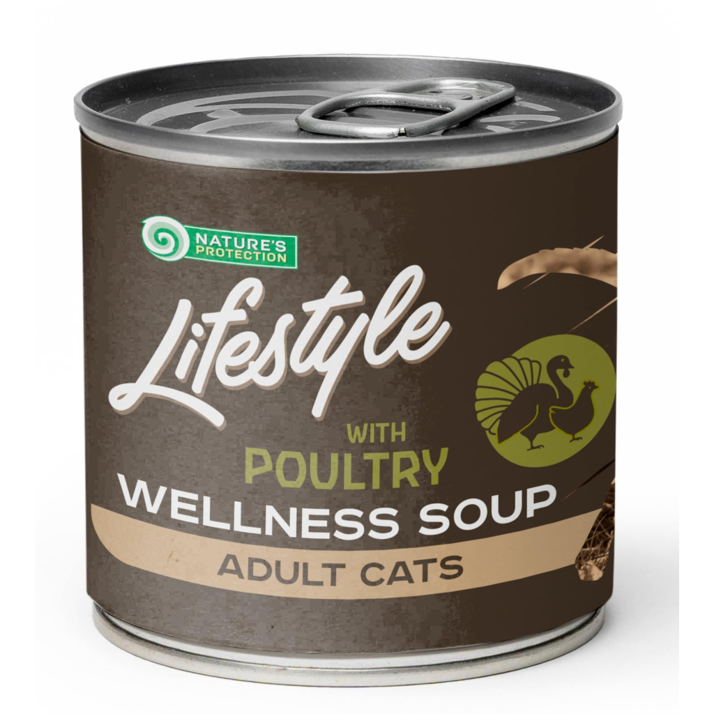 Консерви для котів Nature's Protection Lifestyle Adult cats Longhaired Soup Poultry 140 г (KIKNPLF63357)