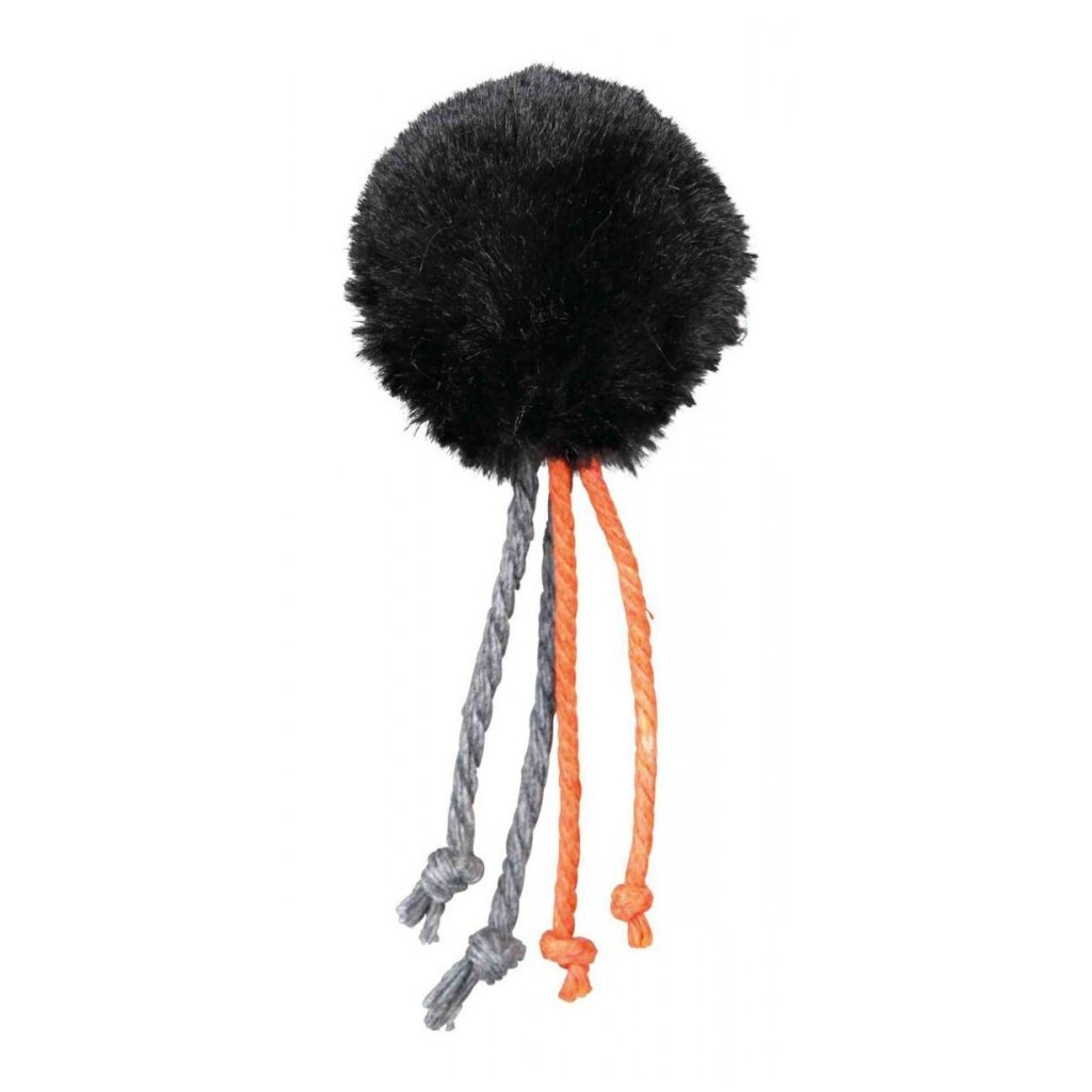 Іграшка для котів Trixie М'ячик з шнурком брязкальцем та котячою м'ятою 4 см (4011905412610)