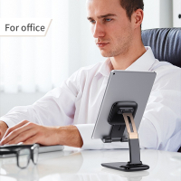 Підставка до планшета та телефона Knight Foldable Desk Mobile Phone Holder Stand (Alloy) Black Essager (EZJZM-QS01)
