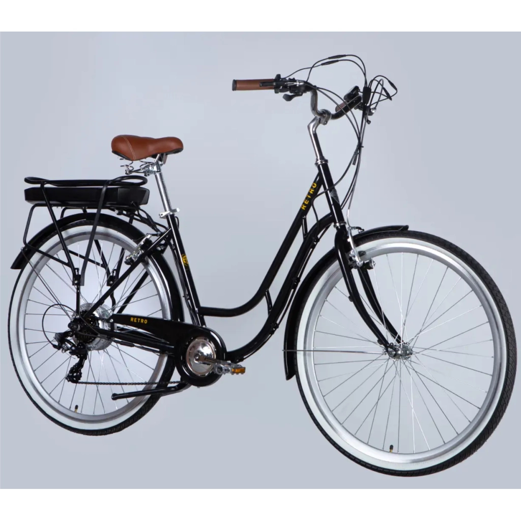 Електровелосипед Dorozhnik 28" eRETRO Vbr FR рама-19" 36B 13А*г 500Вт 2026 чорний (ELB-D-28-113)