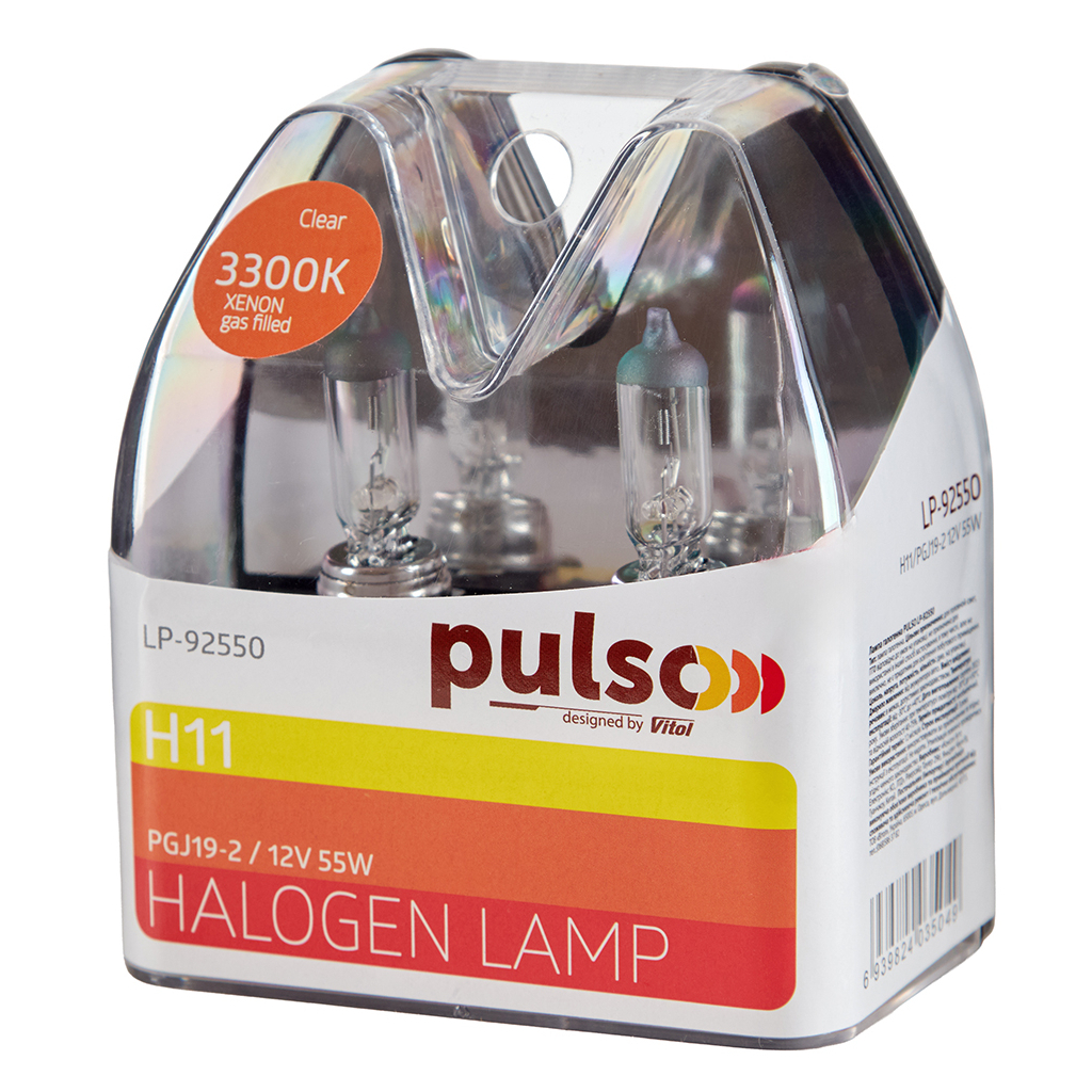 Автолампа PULSO H11/PGJ19-2 12v55w clear/plastic box (LP-92550) Автолампа PULSO H11/PGJ19-2 12v55w clear/plastic box (LP-92550)