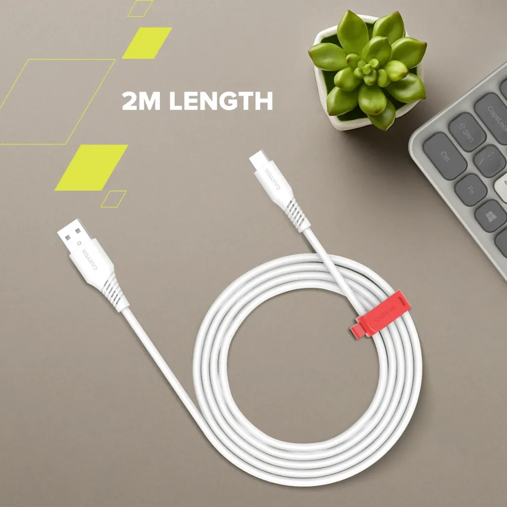 Дата кабель USB 2.0 AM to USB-C 2.0m 18W TPE white Canyon (CNS-AC18SC20W)