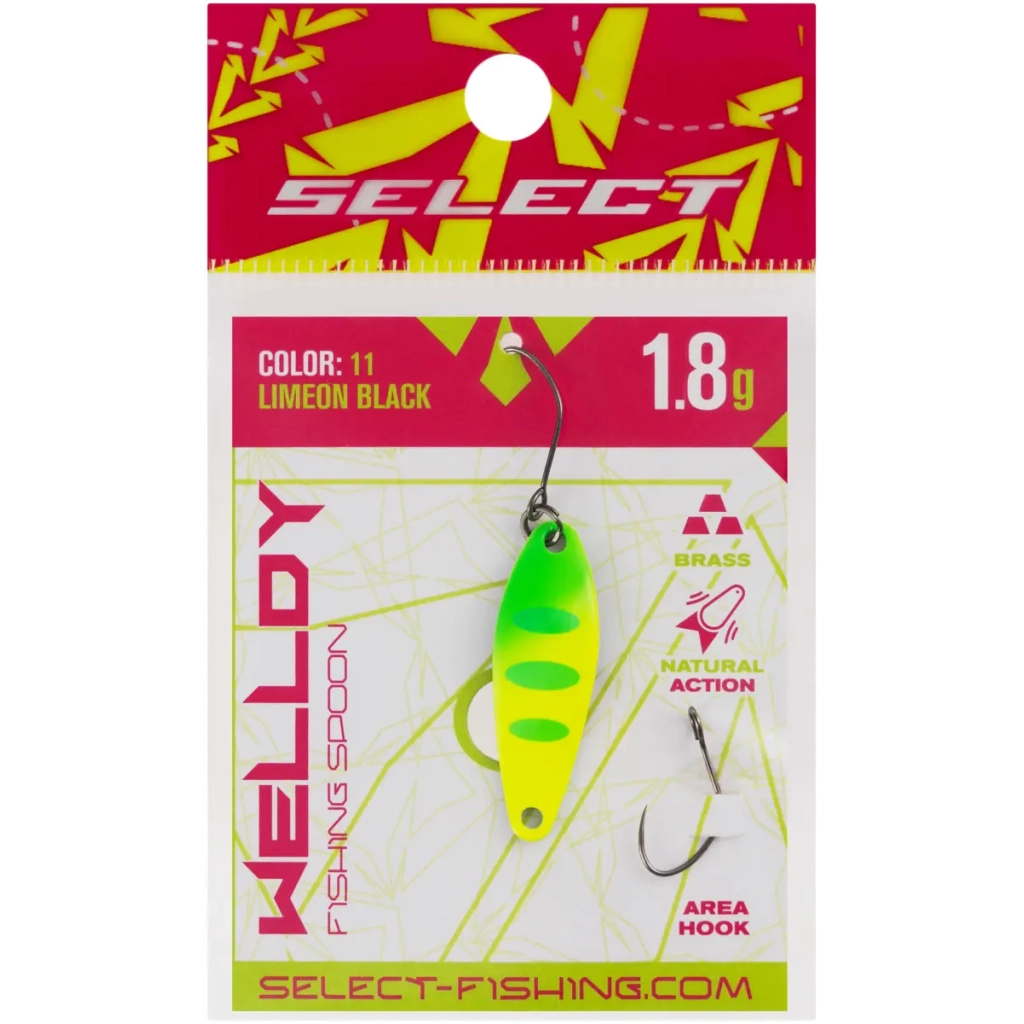 Блешня Select Welldy 1.8g 31mm 11 LimeON Black (1870.80.88) Блешня Select Welldy 1.8g 31mm 11 LimeON Black (1870.80.88)