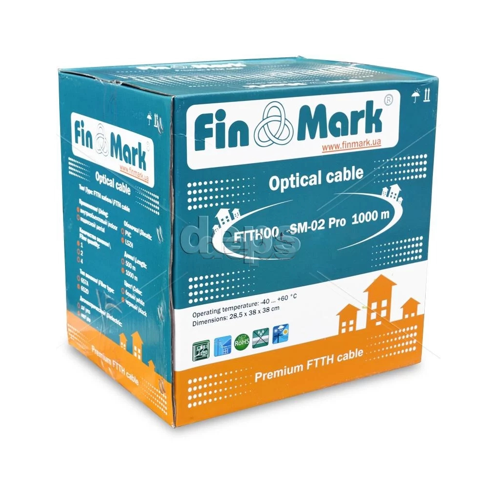 Кабель мережевий FinMark FTTH001-SM-02P, 1км=1бхт (289063 / FTTH001-SM-02P)