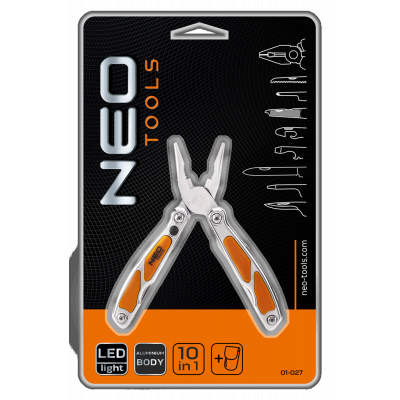 Мультитул Neo Tools mini, 10 елементів, з LED (01-027) Мультитул Neo Tools mini, 10 елементів, з LED (01-027)