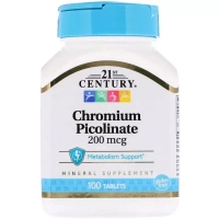 21st Century Minerals Chromium Picolinate, 200 mcg, 100 tablets (CEN-21368)