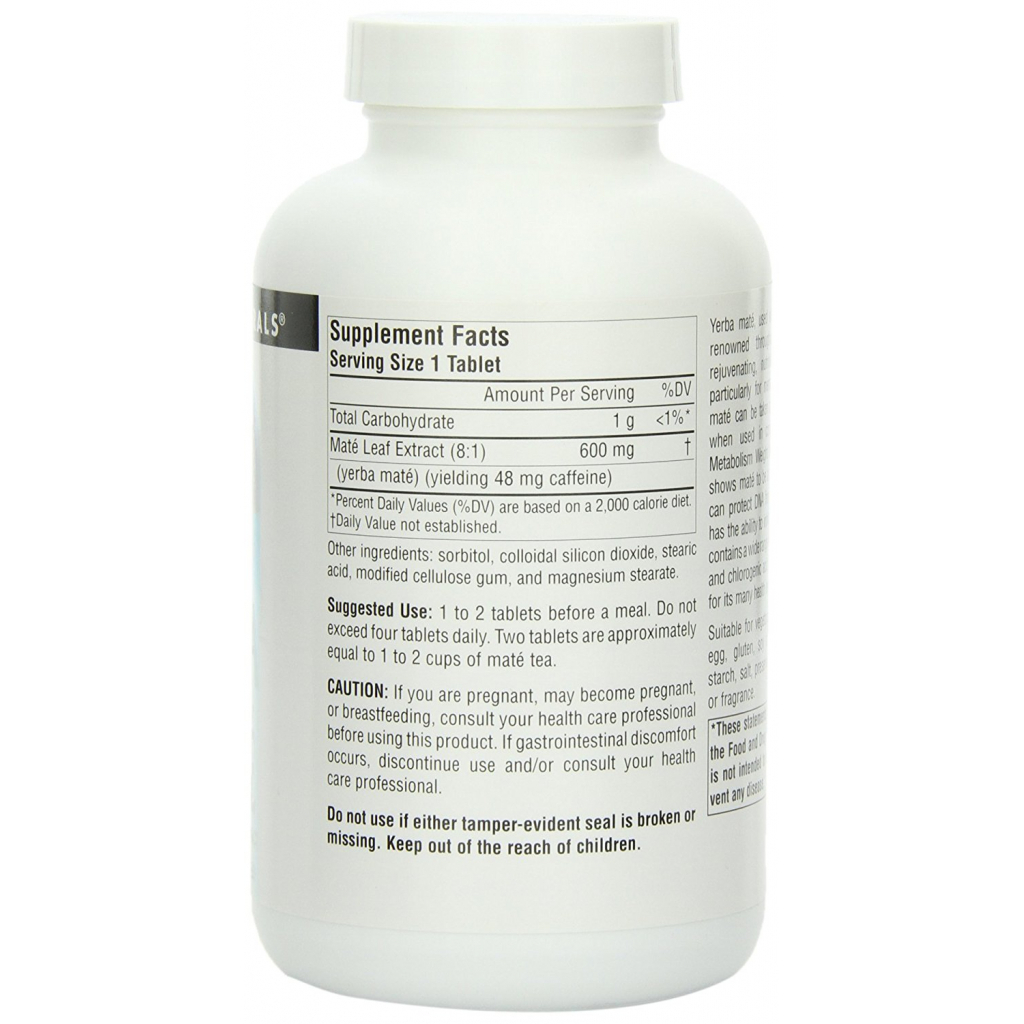 Трави Source Naturals Падуб Парагвайський (Парагвайський Чай Мате) 600мг, 90 табл (SNS-01730) Трави Source Naturals Падуб Парагвайський (Парагвайський Чай Мате) 600мг, 90 табл (SNS-01730)