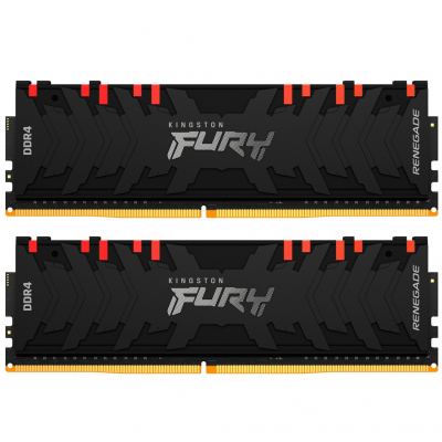Модуль пам'яті для комп'ютера DDR4 16GB (2x8GB) 4266 MHz Renegade RGB Black Kingston (KF442C19RBAK2/16)