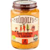 Children's puree Rudolfs Veal vegetables and buckwheat 190 g (4751017940563)