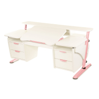 Desk Pondi Ergonomic transformer with 2 pedestals White-pink (BL411RZ)