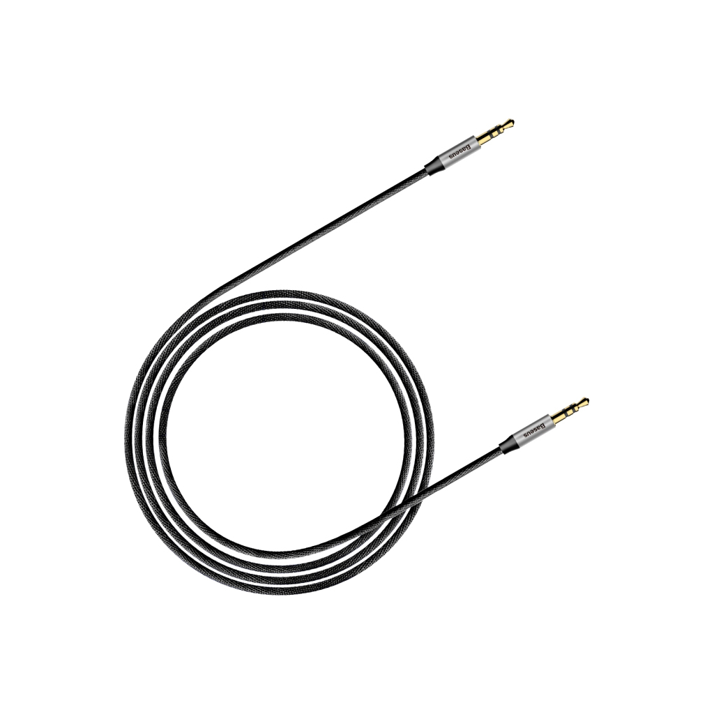 Кабель мультимедійний 3.5mm M to 3.5mm M 0.5m black-silver Baseus (CAM30-AS1)