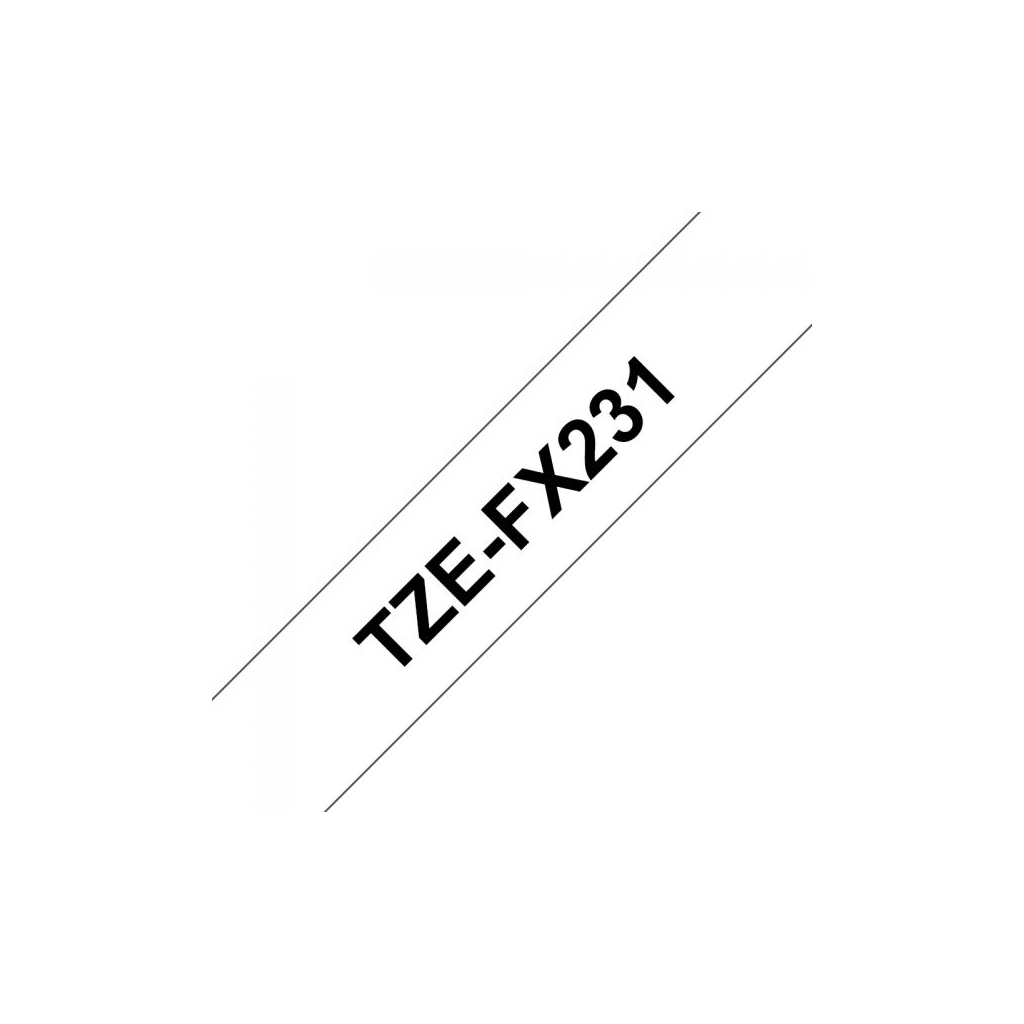 Стрічка для принтера етикеток UKRMARK сумісна з TZEFX231. гнучка, 12мм х 8м. black on white (TZeFX231) (900407)