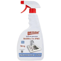 Spray for cleaning baths San Clean Prof Line for removing limescale and rust 750 g (4820003544129)