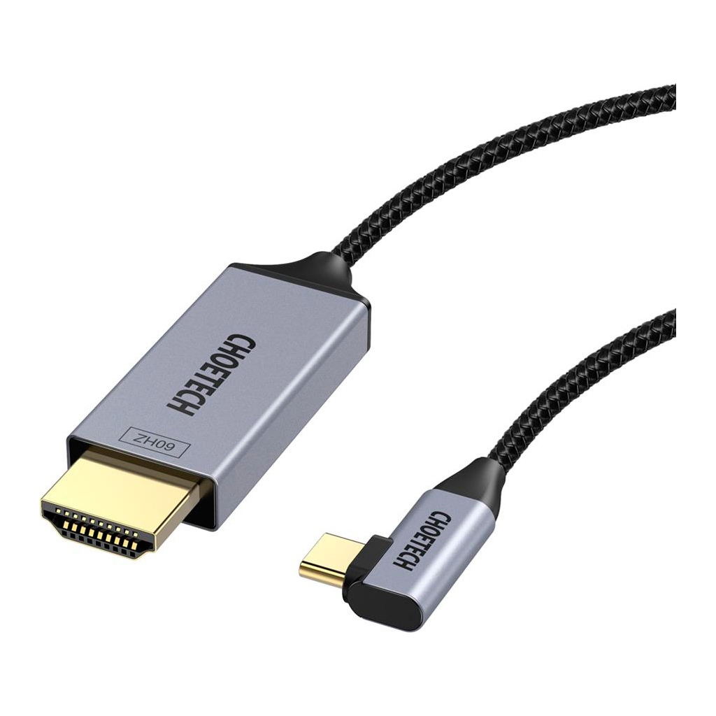 Кабель мультимедійний USB-C to HDMI M 1.8m 4K60Hz 90° corner Choetech (XCH-1803) Кабель мультимедійний USB-C to HDMI M 1.8m 4K60Hz 90° corner Choetech (XCH-1803)