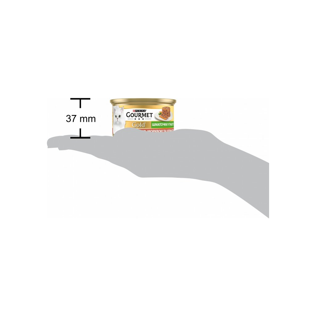 Паштет для котів Purina Gourmet Gold. З качкою, морквою і шпинатом. Шматочки в паштеті 85 г (7613033728778)