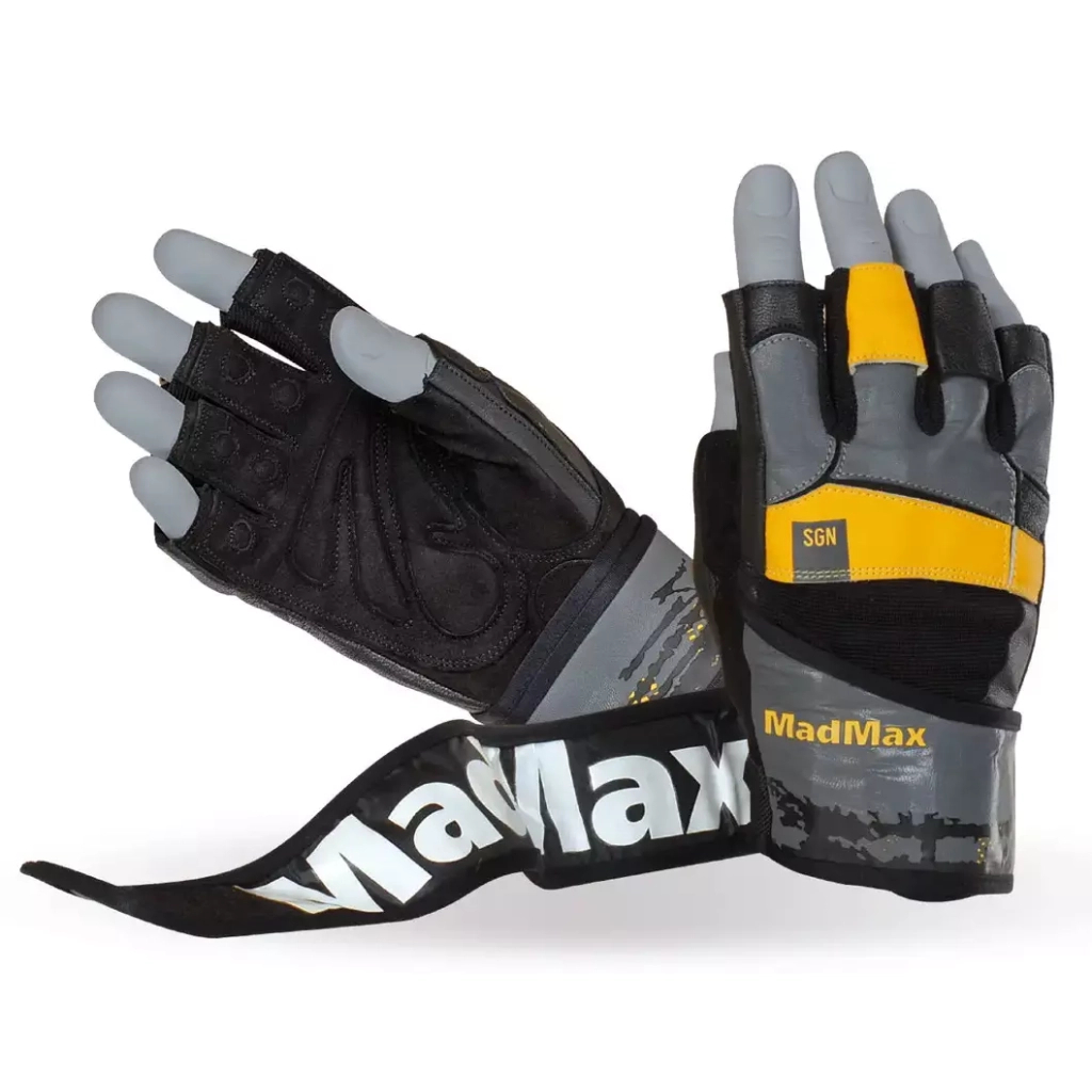 Рукавички для фітнесу MadMax MFG-880 Signature Black/Grey/Yellow L (MFG-880_L)