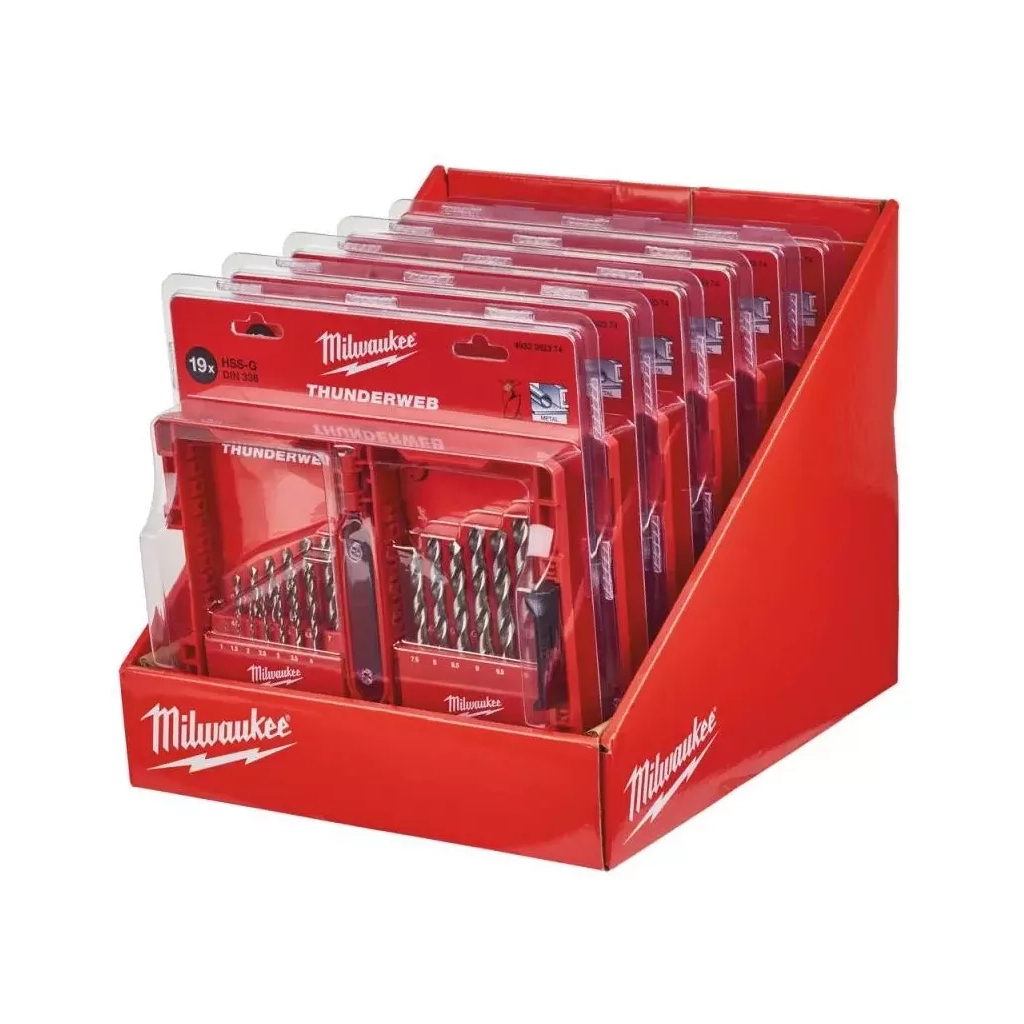 Набір свердл Milwaukee по металу HSS-G THUNDERWEB 19 шт (4932352375) Набір свердл Milwaukee по металу HSS-G THUNDERWEB 19 шт (4932352375)