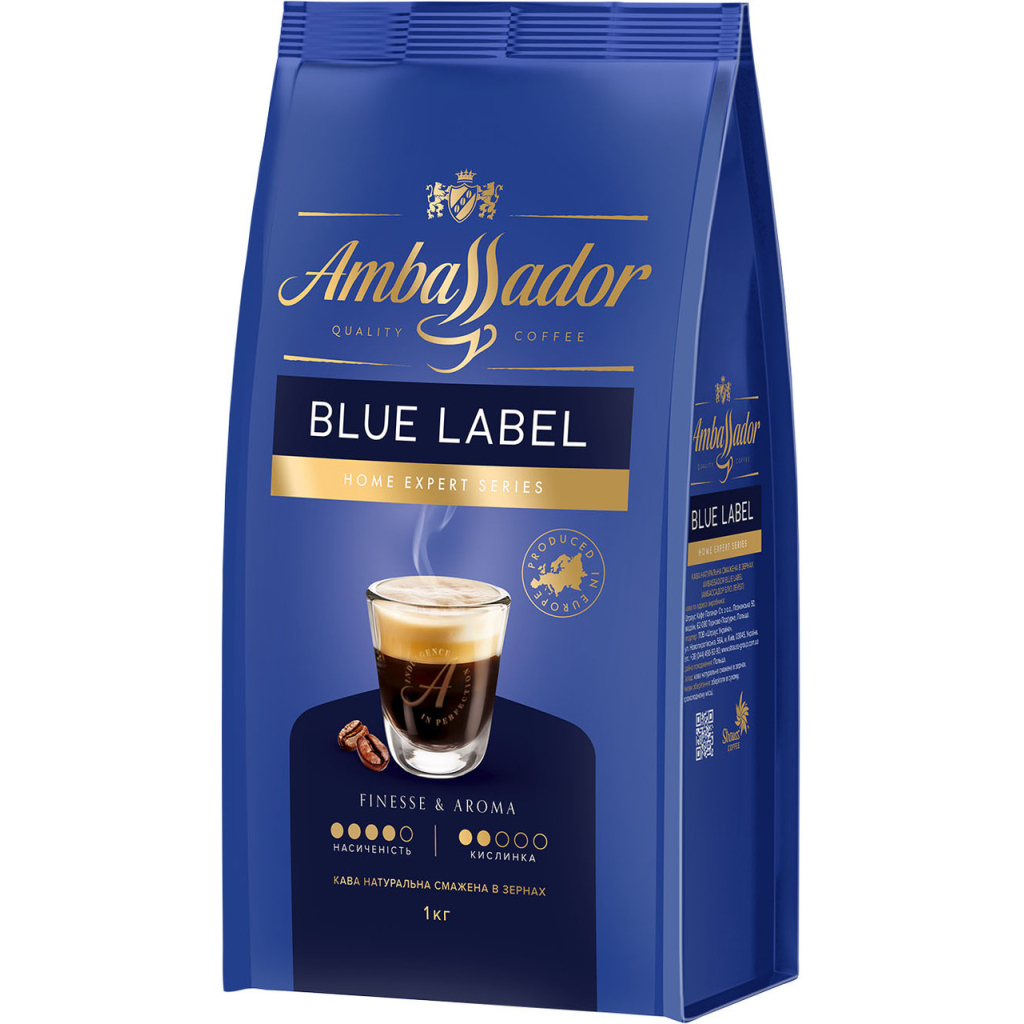Кава Ambassador Blue Label в зернах 1 кг (am.52078) Кава Ambassador Blue Label в зернах 1 кг (am.52078)