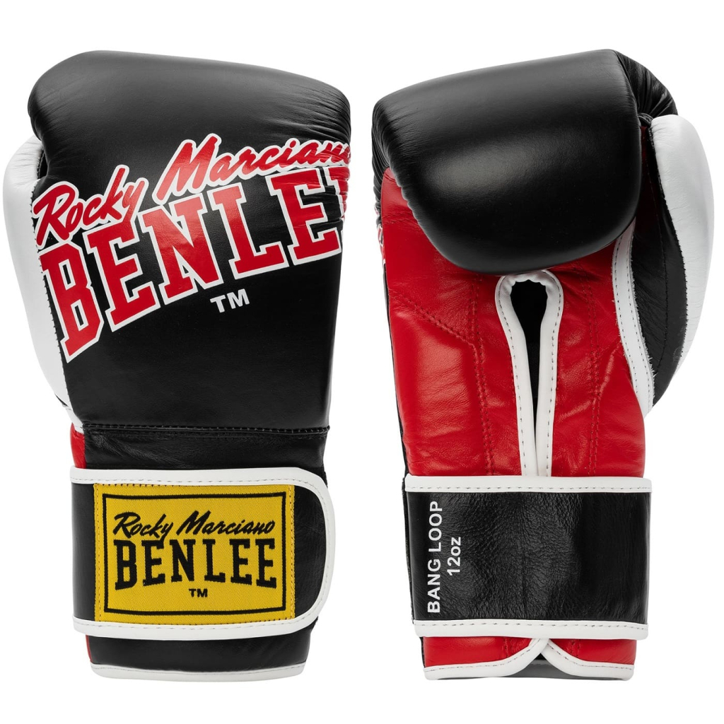 Боксерські рукавички Benlee Bang Loop Шкіра 12oz Чорно-червоні (199351 (Black Red) 12 oz.)