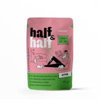 Вологий корм для кішок Half&Half шматочки з індичкою в желе для кошенят 100 г (4820261920864)